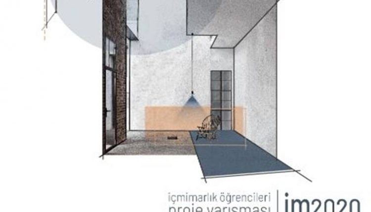 im2020 İçmimarlık Öğrencileri Proje Yarışması duyuru görselidir. Görselde bir iç mekanın çizimi görülmektedir.