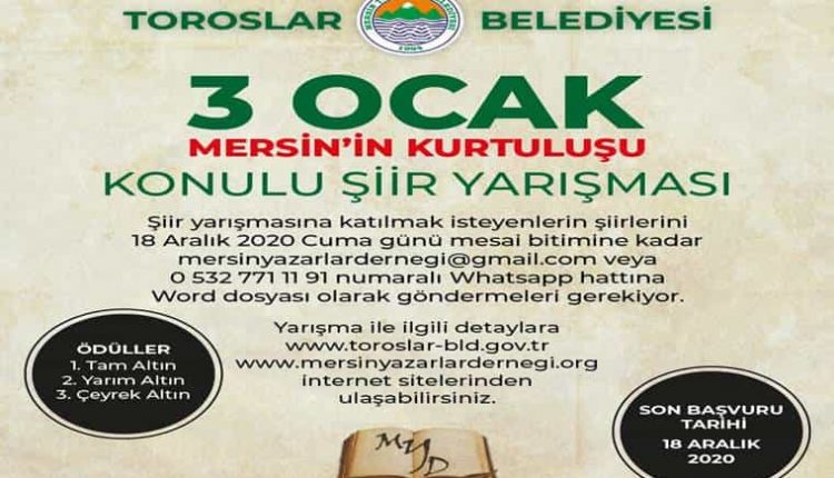 3 Ocak Mersin’in Kurtuluşu Konulu Şiir Yarışması