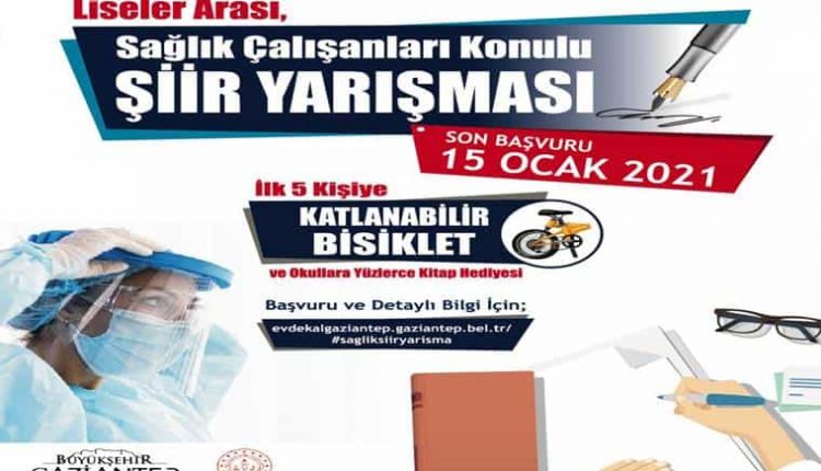 Sağlık Çalışanları Konulu Şiir, Resim ve Deneme Yarışması duyuru görselidir.