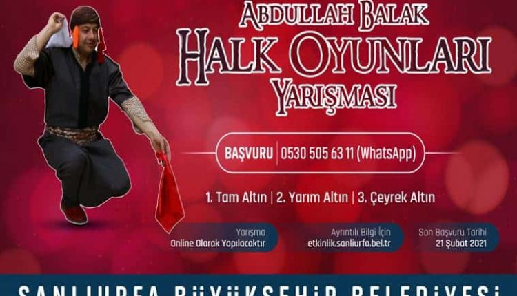 Abdullah Balak Online Halk Oyunları Solo Yarışması duyuru görselidir.