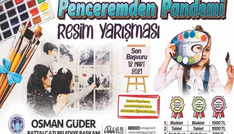 Penceremden Pandemi Resim Yarışması duyuru görselidir.