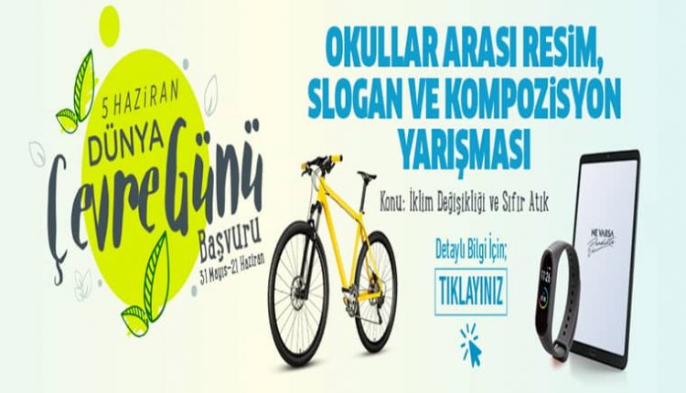 5 Haziran Dünya Çevre Günü İklim Değişikliği ve Sıfır Atık Slogan Yarışması duyuru görselidir.