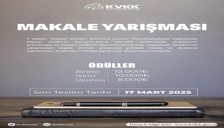 KVKK Akademi Makale Yarışması düzenleniyor.