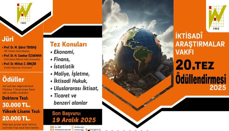 İktisadî Araştırmalar Vakfı Tez Ödülleri 2025